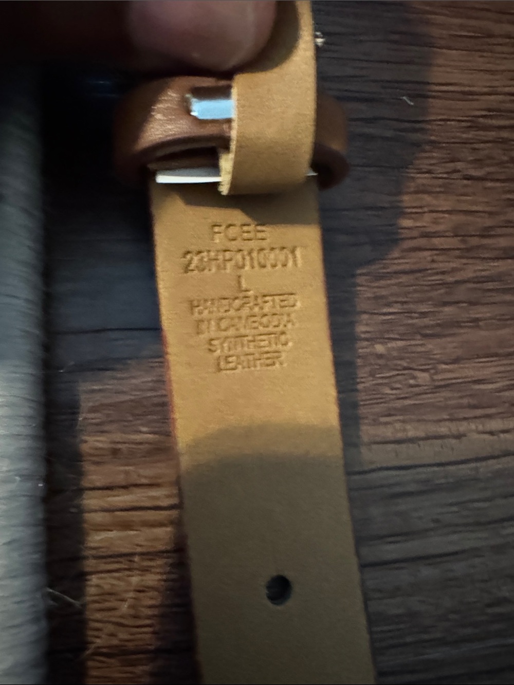 Tommy Hilfiger Brown Leather Belt with Gold H Buckle - Picture 3 of 5